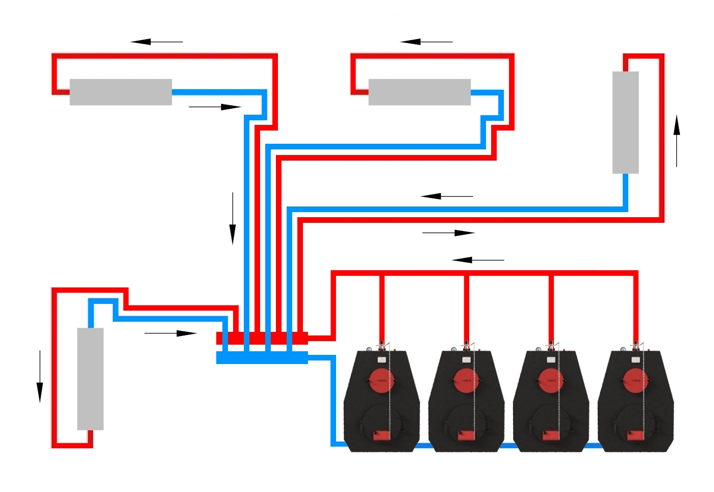 Коллекторная схема отопления